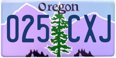 OR license plate 025CXJ