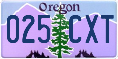 OR license plate 025CXT