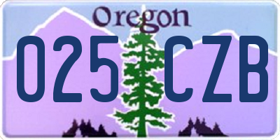 OR license plate 025CZB