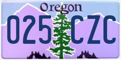 OR license plate 025CZC
