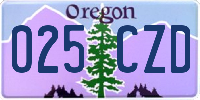OR license plate 025CZD