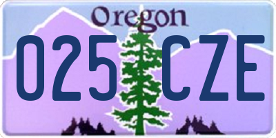 OR license plate 025CZE