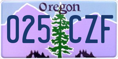 OR license plate 025CZF