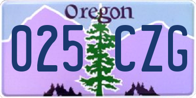 OR license plate 025CZG
