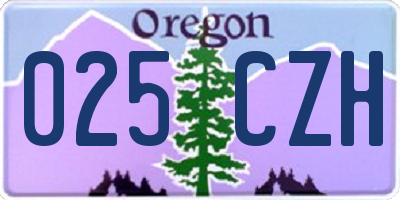 OR license plate 025CZH