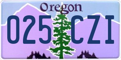 OR license plate 025CZI