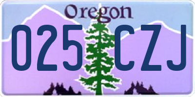 OR license plate 025CZJ