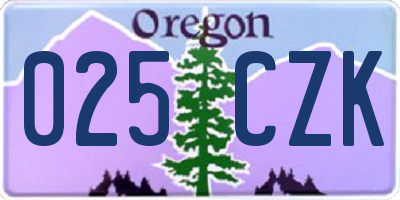 OR license plate 025CZK