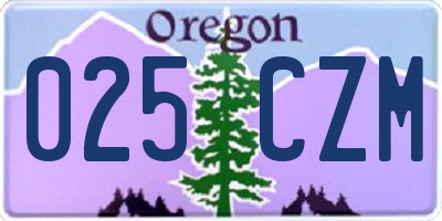 OR license plate 025CZM