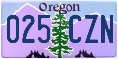 OR license plate 025CZN