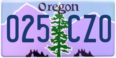 OR license plate 025CZO