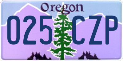OR license plate 025CZP