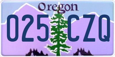 OR license plate 025CZQ