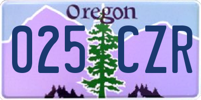 OR license plate 025CZR