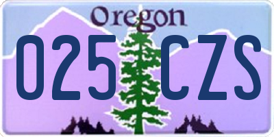 OR license plate 025CZS