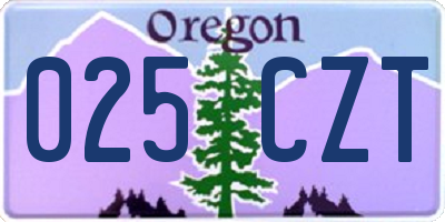 OR license plate 025CZT