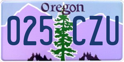 OR license plate 025CZU