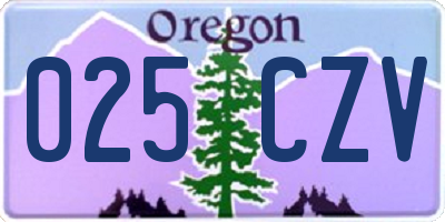 OR license plate 025CZV