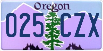OR license plate 025CZX