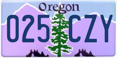 OR license plate 025CZY