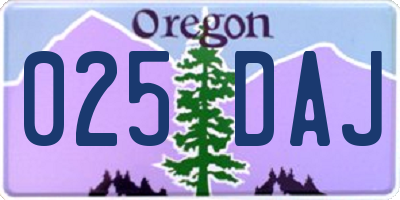 OR license plate 025DAJ