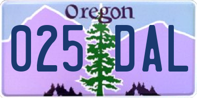 OR license plate 025DAL
