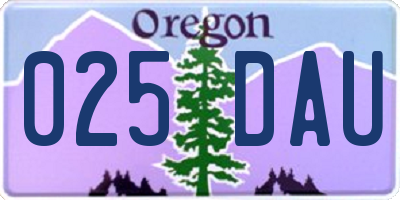 OR license plate 025DAU