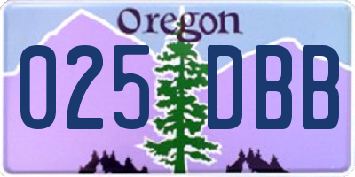 OR license plate 025DBB