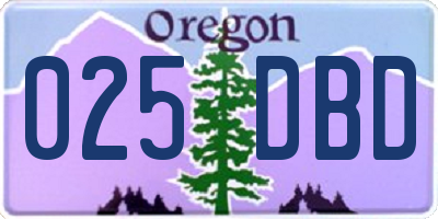 OR license plate 025DBD