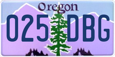 OR license plate 025DBG