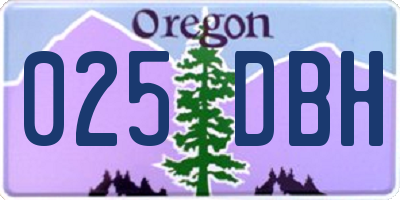 OR license plate 025DBH