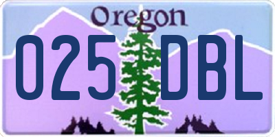 OR license plate 025DBL