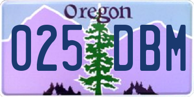 OR license plate 025DBM