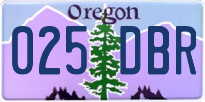 OR license plate 025DBR