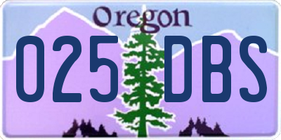 OR license plate 025DBS