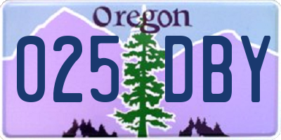 OR license plate 025DBY