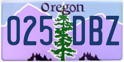 OR license plate 025DBZ
