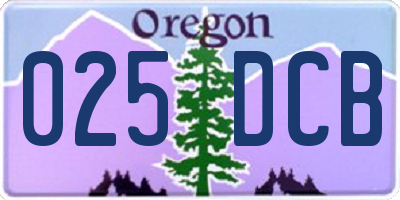 OR license plate 025DCB