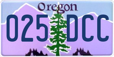 OR license plate 025DCC