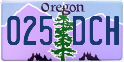 OR license plate 025DCH