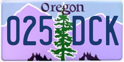 OR license plate 025DCK
