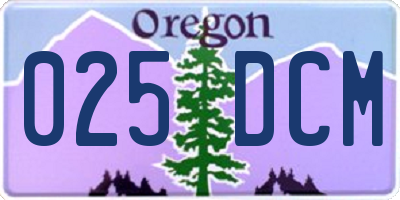 OR license plate 025DCM