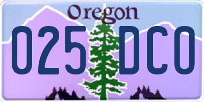 OR license plate 025DCO