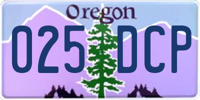 OR license plate 025DCP