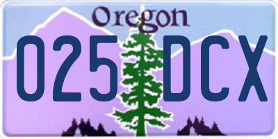 OR license plate 025DCX