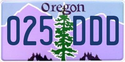 OR license plate 025DDD