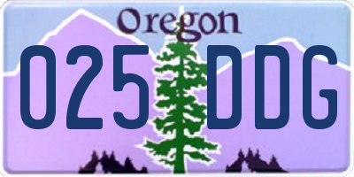 OR license plate 025DDG