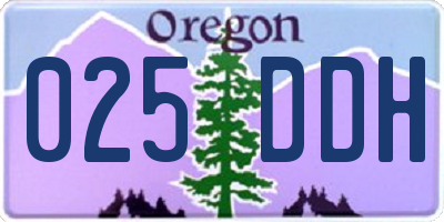 OR license plate 025DDH