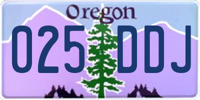 OR license plate 025DDJ