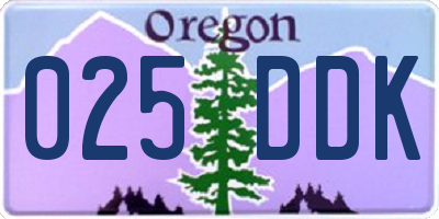 OR license plate 025DDK